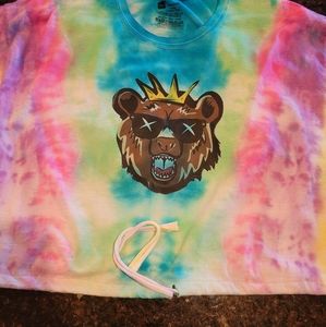 Tye Dye Custom Crop Shirt with Logo